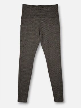 CHAMPION C9 Urban Jacquard High Waist‎ Leggings S Brown Pocket Athleisure